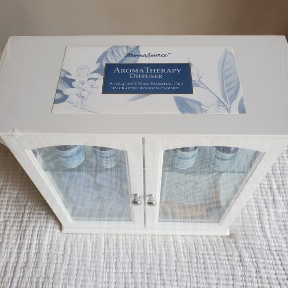 Aroma Source Aromatherapy Oils , Diffuser , Candles & Cabinet Set ~New - Picture 2 of 9